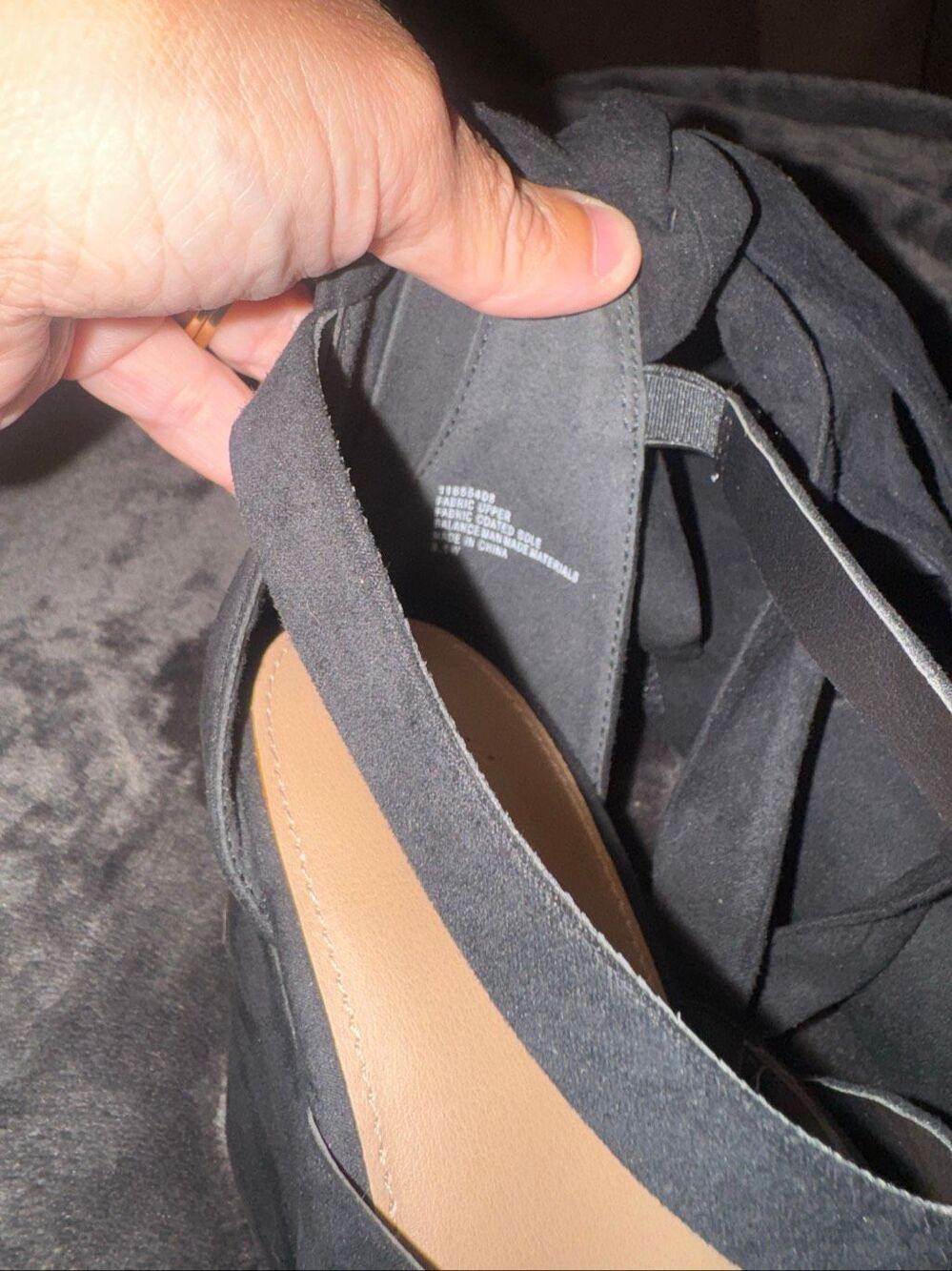 NWOT Torrid black suede platform wedge with adjustable ankle ties size 8.5W - Picture 7 of 10